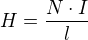 $H=\frac{N\cdot I}{l}$