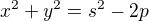 kopírovat do textarea $x^2+y^2 = s^2-2p$