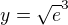 $y=\sqrt e^{3}$