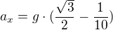 kopírovat do textarea $a_{x} = g\cdot (\frac{\sqrt{3}}{2} - \frac{1}{10})$