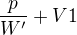 kopírovat do textarea $\frac{p}{W'}+V1$
