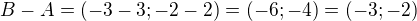 $B-A=(-3-3;-2-2)=(-6;-4)=(-3;-2)$
