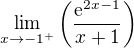 $\lim_{x\to-1^+}\(\frac{\mathrm{e}^{2x-1}}{x+1}\)$