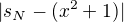 $|s_N-(x^2+1)|$