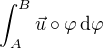 $\int_A^B \vec{u}\circ \varphi \,\mathrm{d}\varphi$