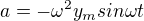 $a = -\omega ^{2}y_{m}sin\omega t$