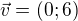 $\vec{v}=(0;6)$