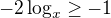 $-2\log_{x}\ge -1$