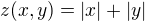$z(x,y)=|x|+|y|$