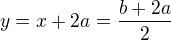 $y=x+2a=\frac{b+2a}2$