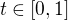 $t\in [0,1]$