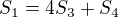 $S_1=4S_3+S_4$