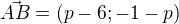 $\vec{AB}=(p-6;-1-p)$