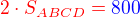 $\color{red}2\cdot S_{ABCD} = \color{blue} 800$