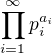 $\prod_{i=1}^{\infty} p_i^{a_i}$