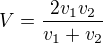 kopírovat do textarea $V = \frac{2v_1 v_2}{v_1+v_2}$