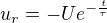 $u_r = -Ue^{-\frac{t}{\tau}}$
