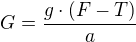 kopírovat do textarea $G=\frac{g\cdot (F - T)}{a} $