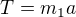 $T=m_1a$