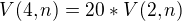 $V(4,n)=20*V(2,n)$