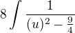 kopírovat do textarea $8 \int \frac{1}{(u)^2 - \frac{9}{4}}$
