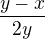 $\frac{y-x}{2y}$