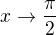 $x\to \frac{\pi}{2}$
