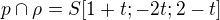 $p\cap \rho=S[1+t;-2t;2-t]$