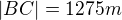 kopírovat do textarea $|BC|=1275m$