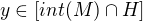 $y\in [int(M)\cap H]$