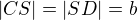 $|CS|=|SD|=b$