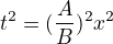 kopírovat do textarea $t^2=(\frac{A}{B})^2x^{2}$
