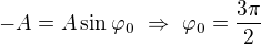 $-A=A\sin\varphi_0\ \Rightarrow\ \varphi_0=\frac{3\pi}2$