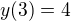 $y(3)=4$