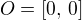 $O =[0, \,0]$