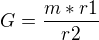 kopírovat do textarea $G=\frac{m*r1}{r2}$