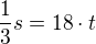 kopírovat do textarea $\frac 13s =18\cdot t$
