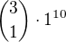 ${3\choose1}\cdot1^{10}$