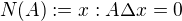 $N(A) := {x : A � x = 0}$