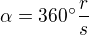 $\alpha = 360� \frac{r}{s}$