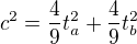 kopírovat do textarea $c^2=\frac49t_a^2+\frac49t_b^2$