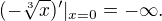 $(-\sqrt[3]{x})^{\prime}|_{x=0}=-\infty. $