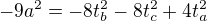 $-9a^2=-8t_b^2-8t_c^2+4t_a^2$