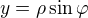 $y=\rho \sin \varphi$