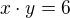 $x\cdot y=6$