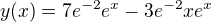 $y(x) = 7e^{-2} e^x - 3e^{-2} xe^x$