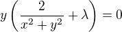 kopírovat do textarea $y\(\frac{2}{x^2+y^2}+\lambda\)=0$