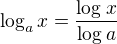 $\log_{a}x=\frac{\log_{}x}{\log_{}a}$