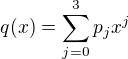 kopírovat do textarea $q(x) =\sum_{j=0}^3 p_jx^j $