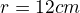 $r = 12 cm$